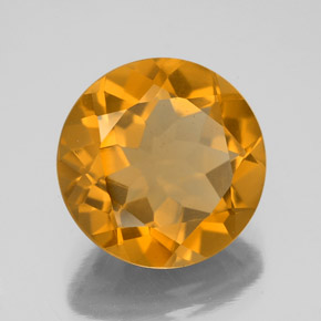 5.24 ct Golden Citrine Stone, Natural Citrine in Round Facet Shape for Sale