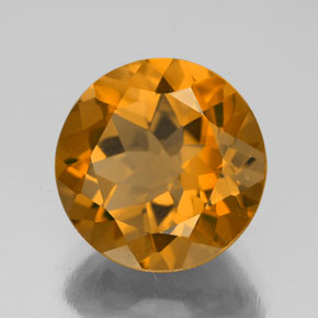 5.59 ct Golden Citrine Stone, Natural Citrine in Round Facet Shape for Sale