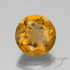5.44 ct Golden Citrine Stone, Natural Citrine in Round Facet Shape for Sale