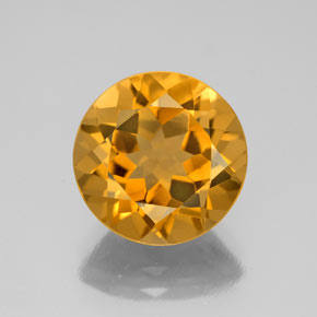 4.30 ct Gold Citrine Gemstone, Citrine Gem in Round Facet Shape for Sale.
