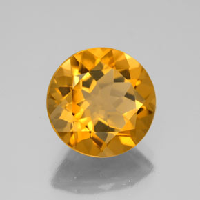 4.30 ct Gold Citrine Stone, Natural Citrine in Round Facet Shape for Sale