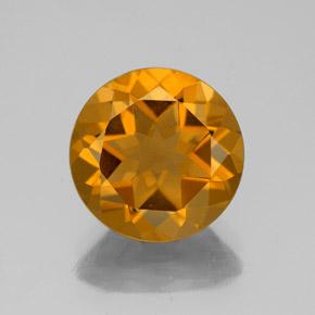 Dark Orange Citrine Gem - 4.6ct Round Facet (ID: 338821)