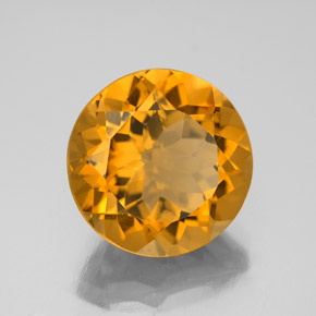 5.66 ct Yellow Citrine Stone, Natural Citrine in Round Facet Shape for Sale