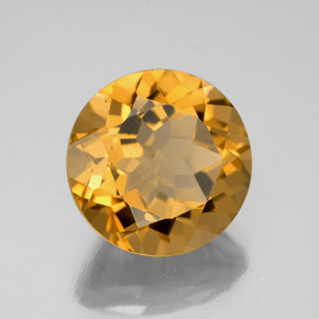 5.91 ct Golden Citrine Stone, Natural Citrine in Round Facet Shape for Sale