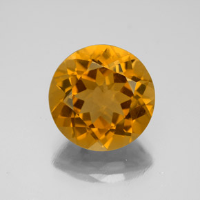 Medium Orange Citrine Gem - 4.4ct Round Facet (ID: 338828)