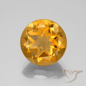 4.35ct Natural Deep Orange-Gold Citrine, Round, VS