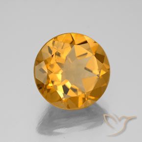 4.35 ct Golden Citrine Stone, Natural Citrine in Round Facet Shape for Sale