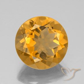 4.11 ct Golden Citrine Stone, Natural Citrine in Round Facet Shape for Sale