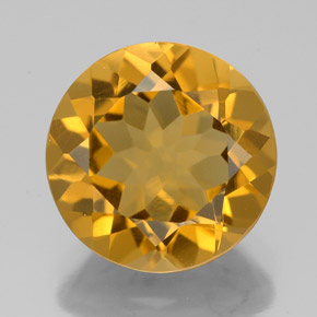 4.00 ct Golden Citrine Gemstone, Citrine Gem in Round Facet Shape for Sale.
