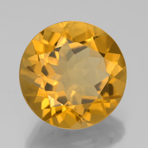4.00 ct Golden Citrine Stone, Natural Citrine in Round Facet Shape for Sale