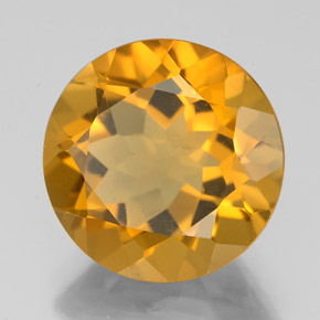 5.40 ct Golden Citrine Stone, Natural Citrine in Round Facet Shape for Sale