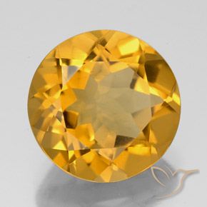 5.28 ct Golden Citrine Stone, Natural Citrine in Round Facet Shape for Sale