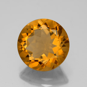 4.12 ct Yellow Citrine Stone, Natural Citrine in Round Facet Shape for Sale