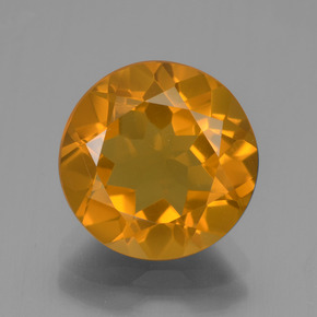 Apricot Orange Citrine Gem - 4.1ct Round Facet (ID: 339041)
