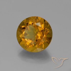 8.85 ct Golden Citrine Stone, Natural Citrine in Round Facet Shape for Sale
