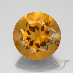 7.69 ct Yellow Citrine, 13.8 mm Round Cut From Brazil, Photo A