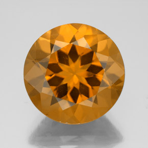 8.82 ct Yellow Citrine Gemstone, Citrine Gem in Round Facet Shape for Sale.