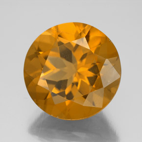 8.82 ct Yellow Citrine Stone, Natural Citrine in Round Facet Shape for Sale