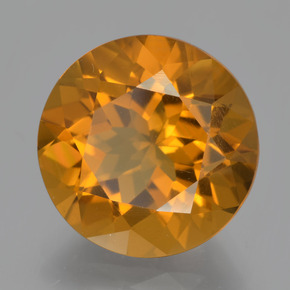 8.56 ct Golden Citrine Stone, Natural Citrine in Round Facet Shape for Sale