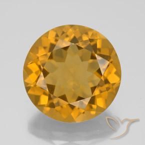 8.08 ct Golden Citrine Gemstone, Citrine Gem in Round Facet Shape for Sale.