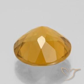 Citrine Gemstone in 14 mm (calibrated) Size for Sale, Citrine Stone in Deep Golden Orange Color
