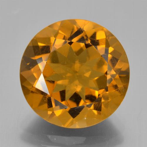 Citrine Doré round facet 8,14 ct du Brésil, dimension 13,9mm, pierre gemme naturelle Non traité, pureté VS, 1 pièce Citrine de couleur Brun doré, dureté Mohs de 7 convient aux bijoux de tous les jours, pierre de sagesse, Pierre du zodiaque Lion, Photo A