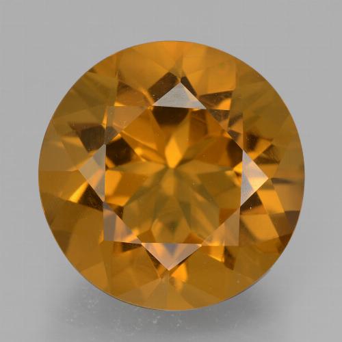 Golden-Brown Citrine Gem - 8.1ct Round Facet (ID: 339934)