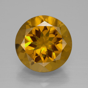 gold-braun Citrin Edelstein - 8.6ct Rund Facettenschliff (ID: 339935)