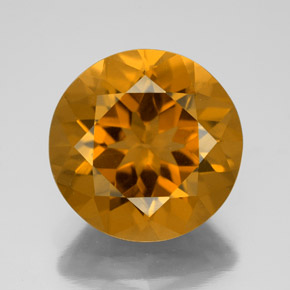 Golden-Brown Citrine Gem - 8.8ct Round Facet (ID: 339939)