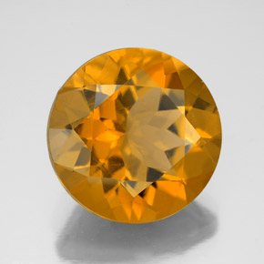8.47 ct Golden Citrine Stone, Natural Citrine in Round Facet Shape for Sale