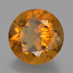 7.75 ct Orange Citrine Stone, Natural Citrine in Round Facet Shape for Sale
