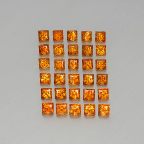 3.72 ct Orange Citrine Gemstone, Citrine Gem in Princess-Cut Shape for Sale.