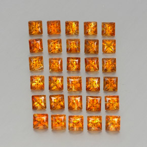 3.72 ct Orange Citrine Stone, Natural Citrine in Princess-Cut Shape for Sale