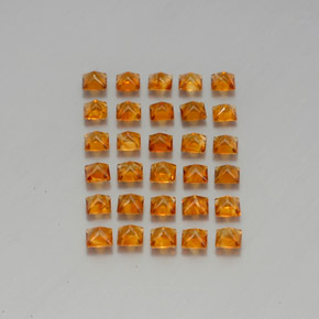 Citrine Gemstone in 3.1 x 3.1 mm Size for Sale, Citrine Stone in Yellow Orange Color