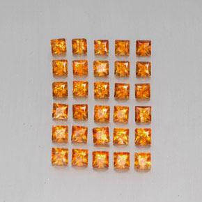 Arancione scuro Citrino Gem - 0.1ct Taglio Princess (ID: 341234)