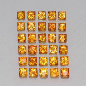 3.66 ctw Golden Citrine Stones, Natural Citrine in Princess-Cut Shape for Sale