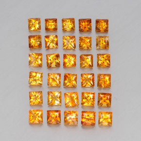 3.60 ctw Golden Citrine Stones, Natural Citrine in Princess-Cut Shape for Sale