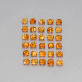 Citrine Gemstones in 3 x 3 mm (calibrated) Size for Sale, Citrine Stones in Gold Color