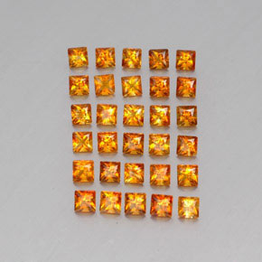Medium Orange Citrin Edelstein - 0.1ct Prinzess-Schliff (ID: 341351)