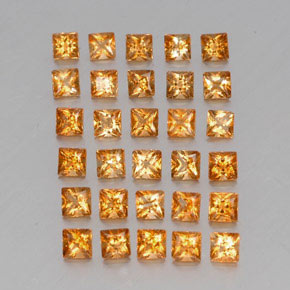 3.57 ctw Yellow Citrine Stones, Natural Citrine in Princess-Cut Shape for Sale