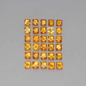 3.69 ct Yellow Citrine Gemstone, Citrine Gem in Princess-Cut Shape for Sale.