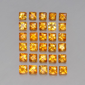 3.69 ct Yellow Citrine Stone, Natural Citrine in Princess-Cut Shape for Sale