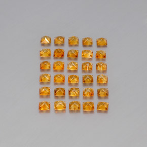 Citrine Gemstone in 3 x 3 mm Size for Sale, Citrine Stone in Yellow Golden Color