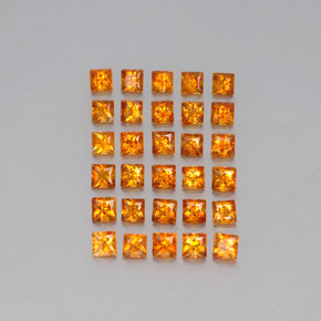 3.74 ct Orange Citrine Gemstone, Citrine Gem in Princess-Cut Shape for Sale.