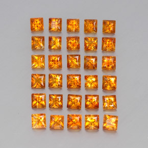 3.74 ct Orange Citrine Stone, Natural Citrine in Princess-Cut Shape for Sale
