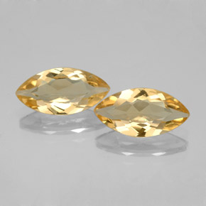 2.82 ct Yellow Citrine Gemstone, Citrine Gem in Marquise Facet Shape for Sale.