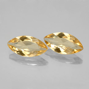 2.82 ct Yellow Citrine Stone, Natural Citrine in Marquise Facet Shape for Sale