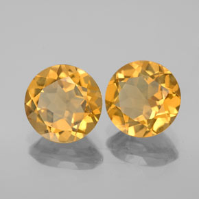 3.32 ct Yellow Citrine Stone, Natural Citrine in Round Facet Shape for Sale