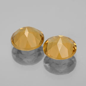 Citrine Gemstone in 8 mm (calibrated) Size for Sale, Citrine Stone in Yellow Golden Color