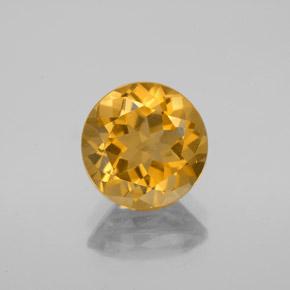 2.40 ct Yellow Citrine Gemstone, Citrine Gem in Round Facet Shape for Sale.